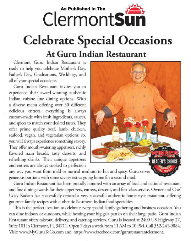 Guru Restaurant Special Occasion